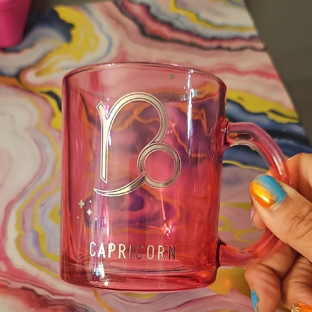 Capricorn Pink Glass Mug
